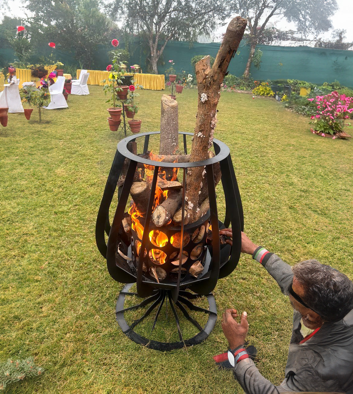 Cognac Glass Open Fire Pit