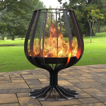 Cognac Glass open fire pit - metalit