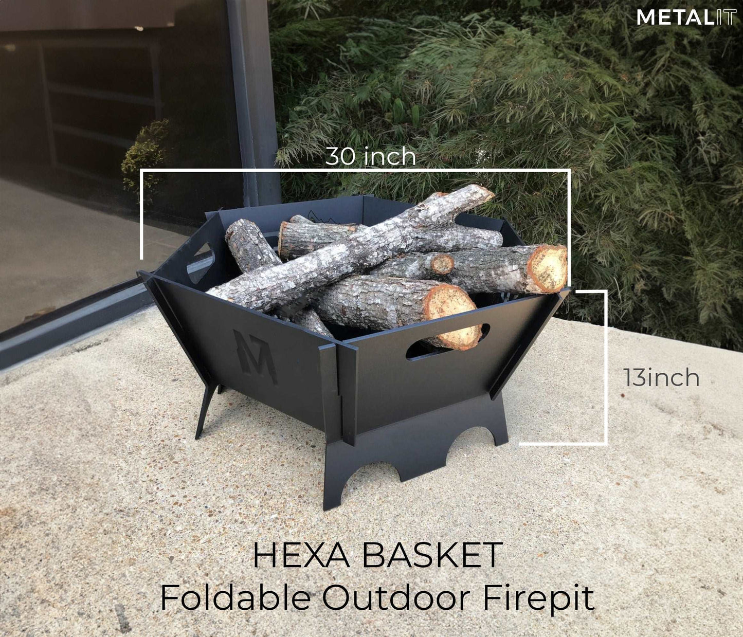 Hexa Basket collapsible outdoor fire pit - metalit