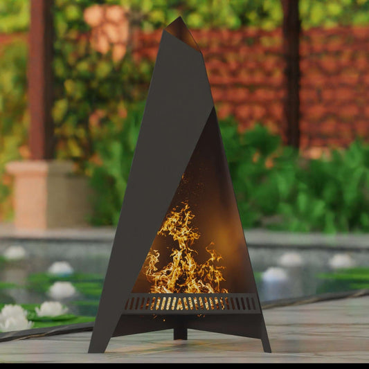 Pyramid Chimnea outdoor fire pit
