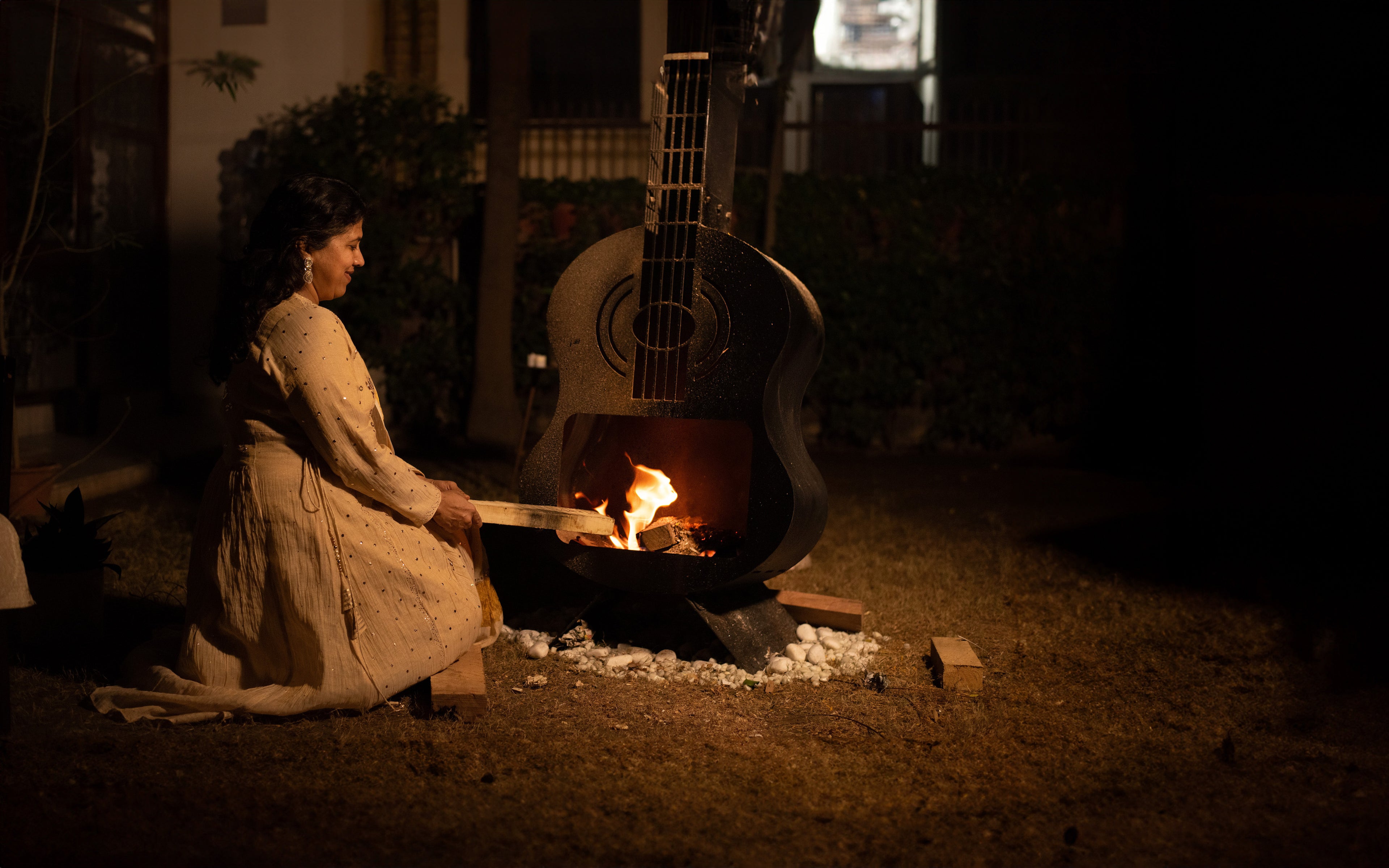 guitar outdoor fire pits