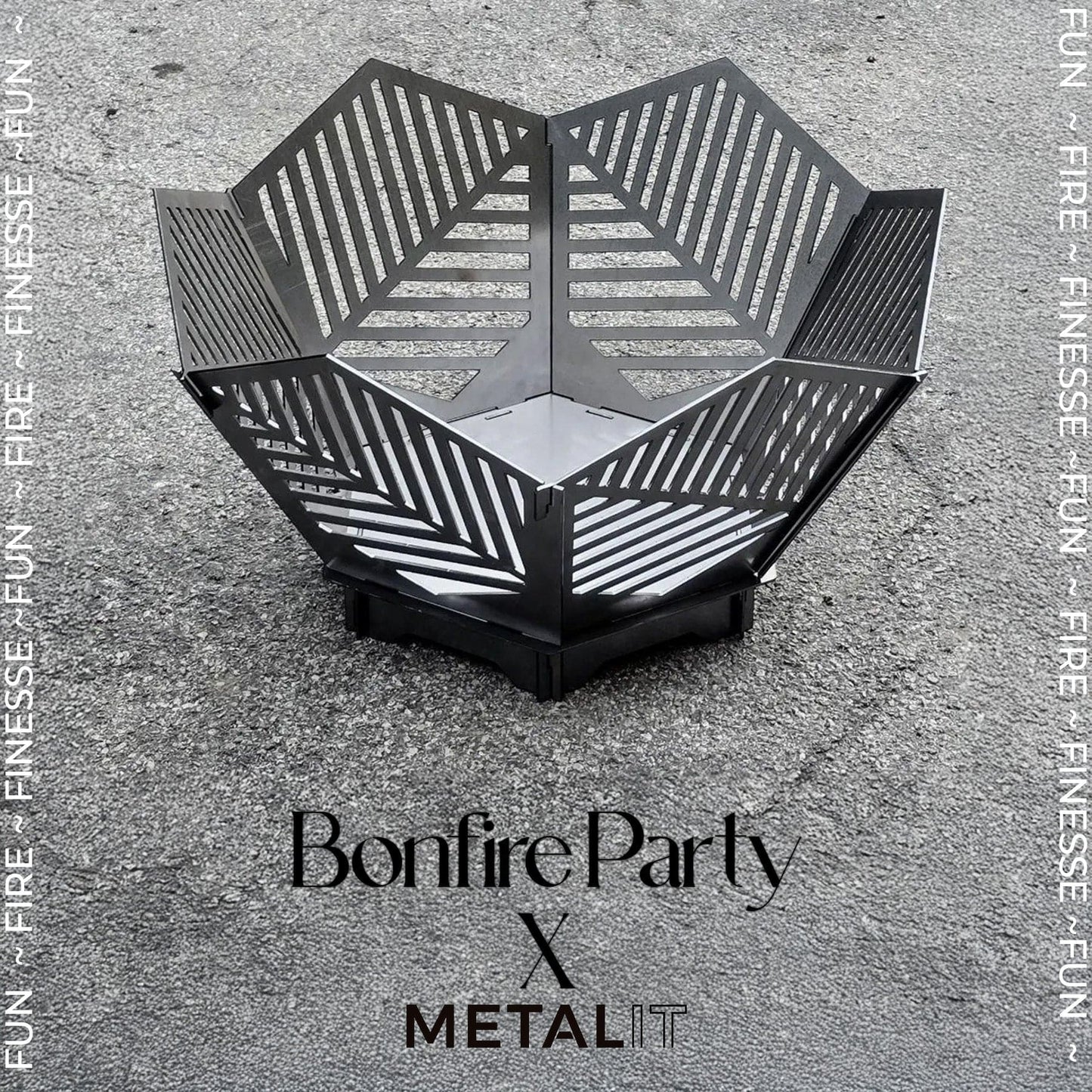 Open flower outdoor bonfire pit