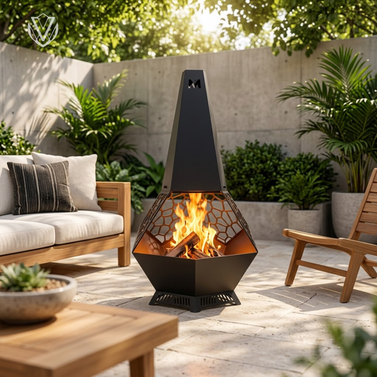 Honeycomb Chimnea outdoor fire pit