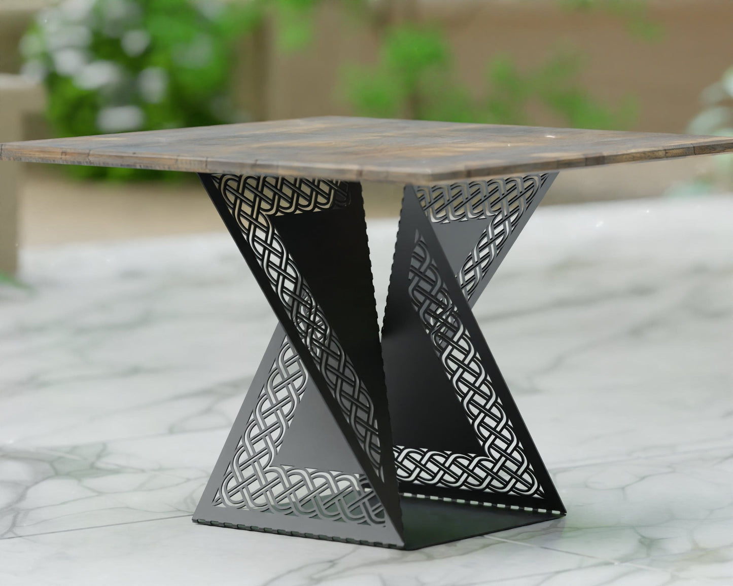 Zig Zag table legs with delicate pattern