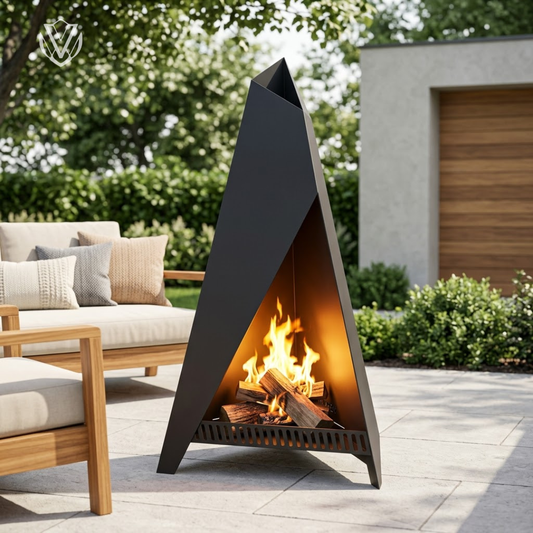 Pyramid Chimnea outdoor fire pit