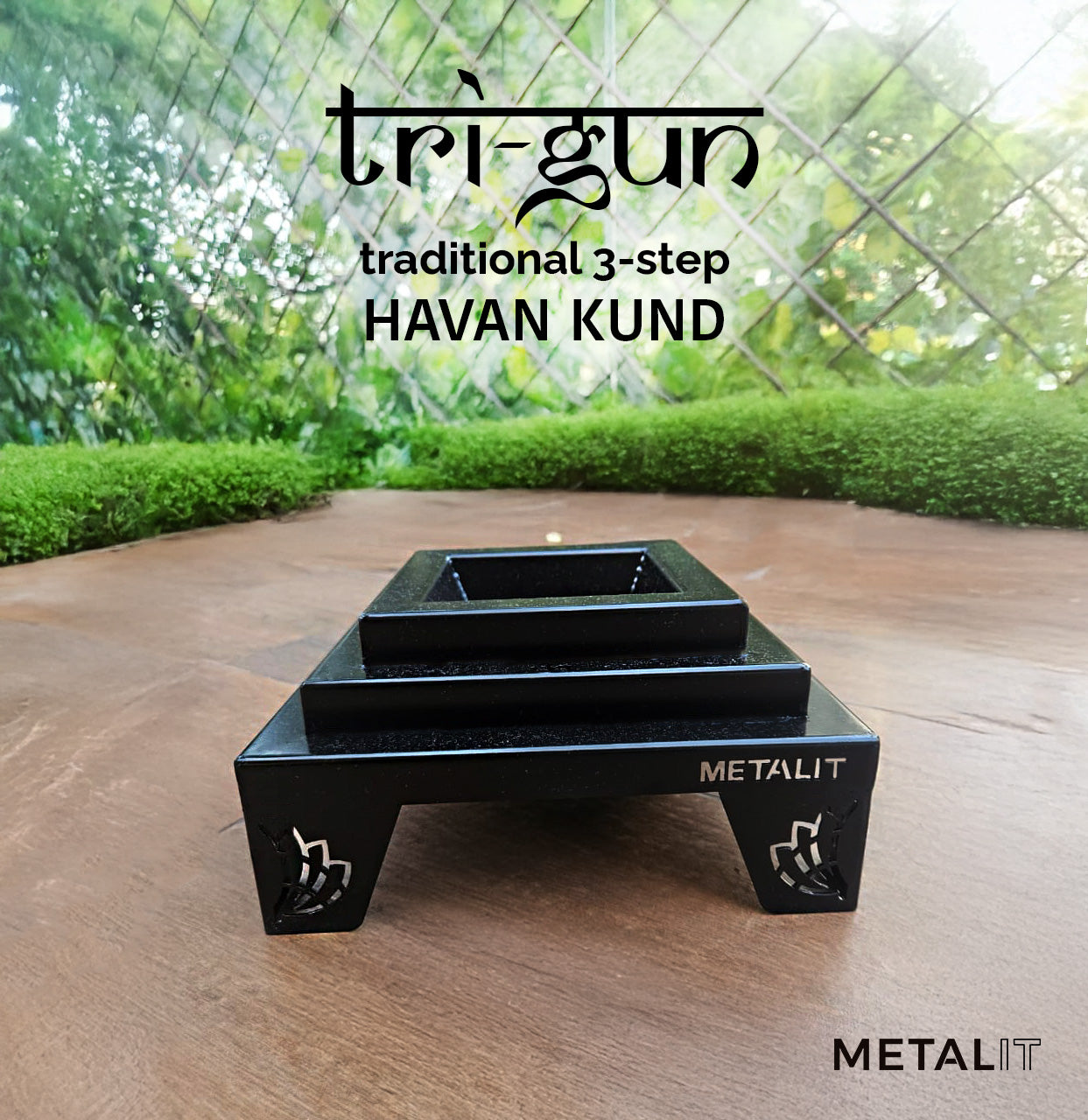 Tri-Gun traditional 3-step havan kund/ jaap/ yagya kund