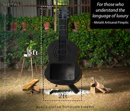 Black Guitar Outdoor Firepit