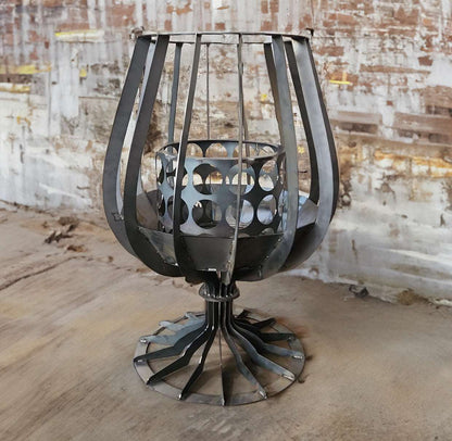 Cognac Glass open fire pit - metalit