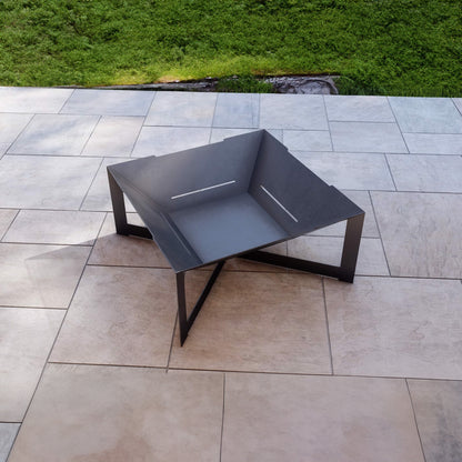 Diamond flame-cut-open outdoor fire pit