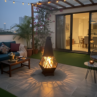 Honeycomb Chimnea outdoor fire pit