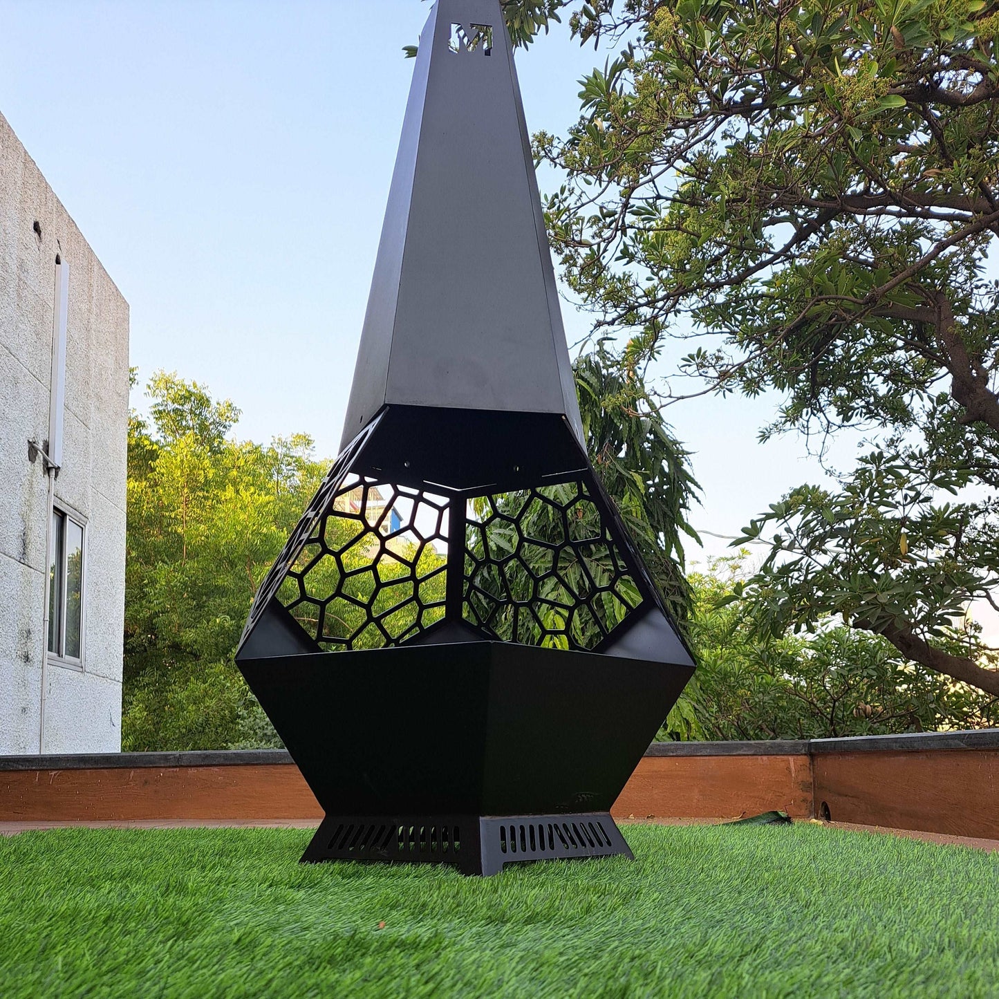 Honeycomb Chimnea outdoor fire pit