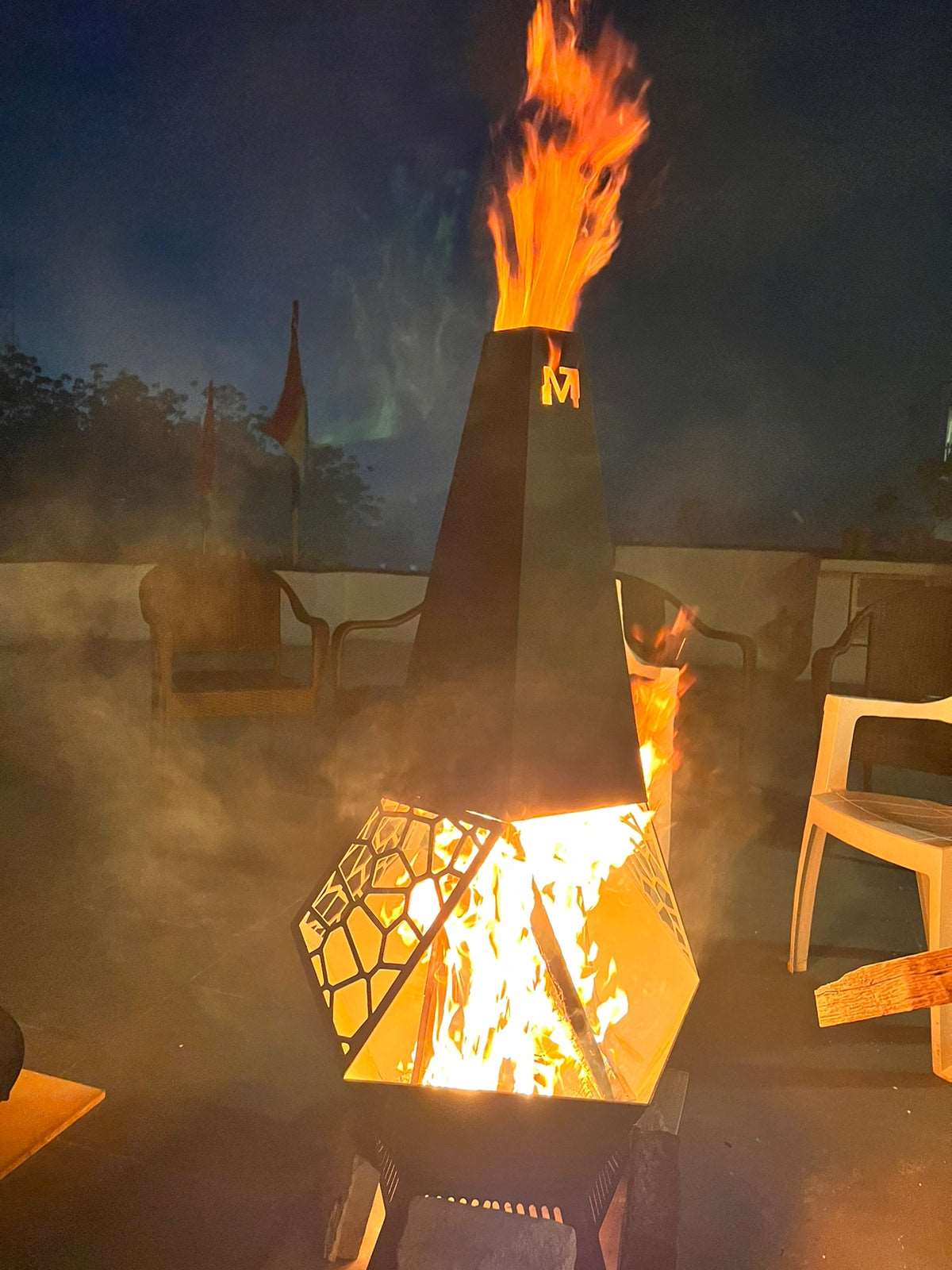 Honeycomb Chimnea outdoor firepit