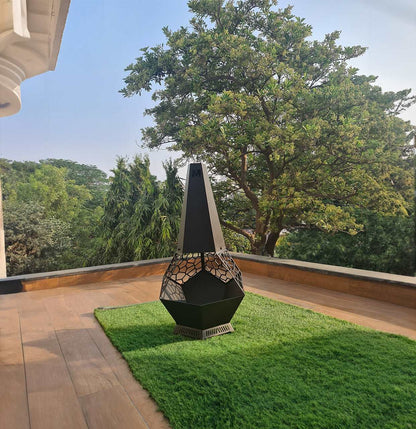 Honeycomb Chimnea outdoor fire pit - metalit