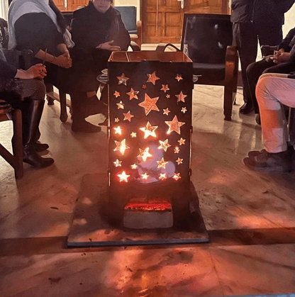 Starry night outdoor fire pit