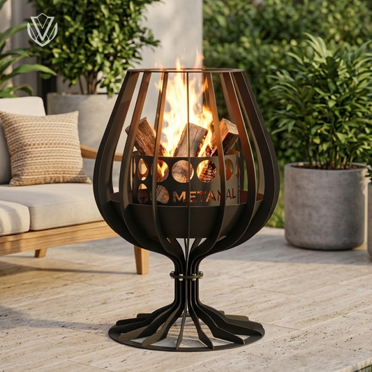Cognac Glass outdoor fire pit - indoor multifunctional pit