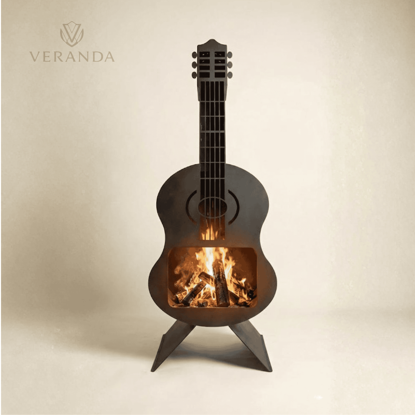 Black Guitar outdoor fire pit - indoor multifunctional pit