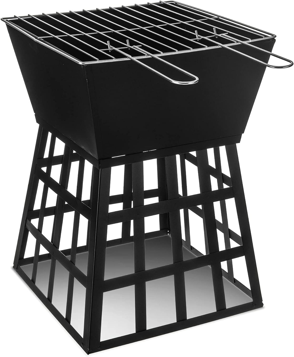 Weaved Basket Outdoor Firepit - metalit