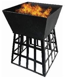 Weaved Basket Outdoor Firepit - metalit