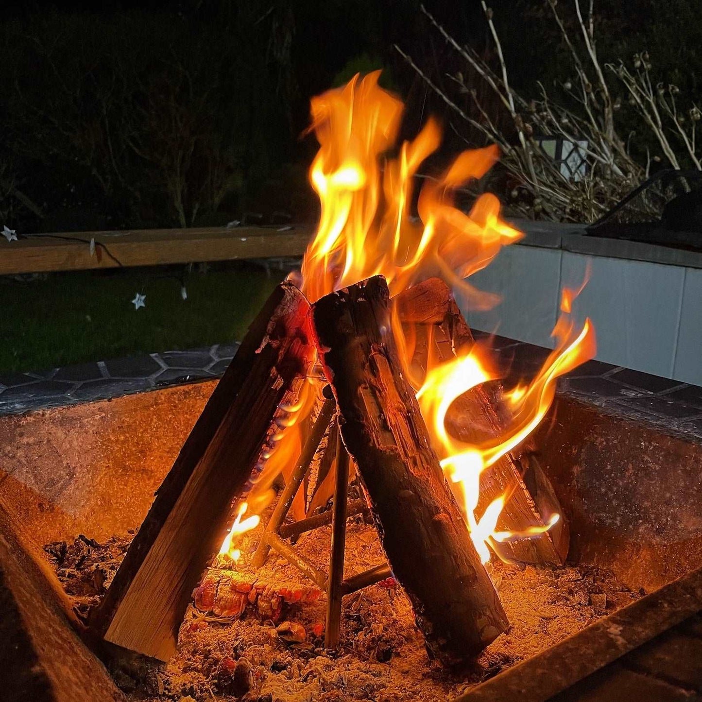 fire pit grate for easy wood stacking for a bonfire