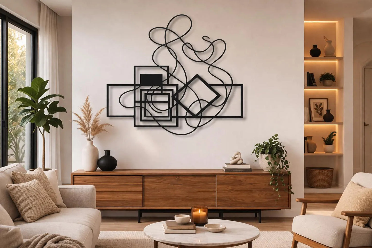 Abstract metal wall art