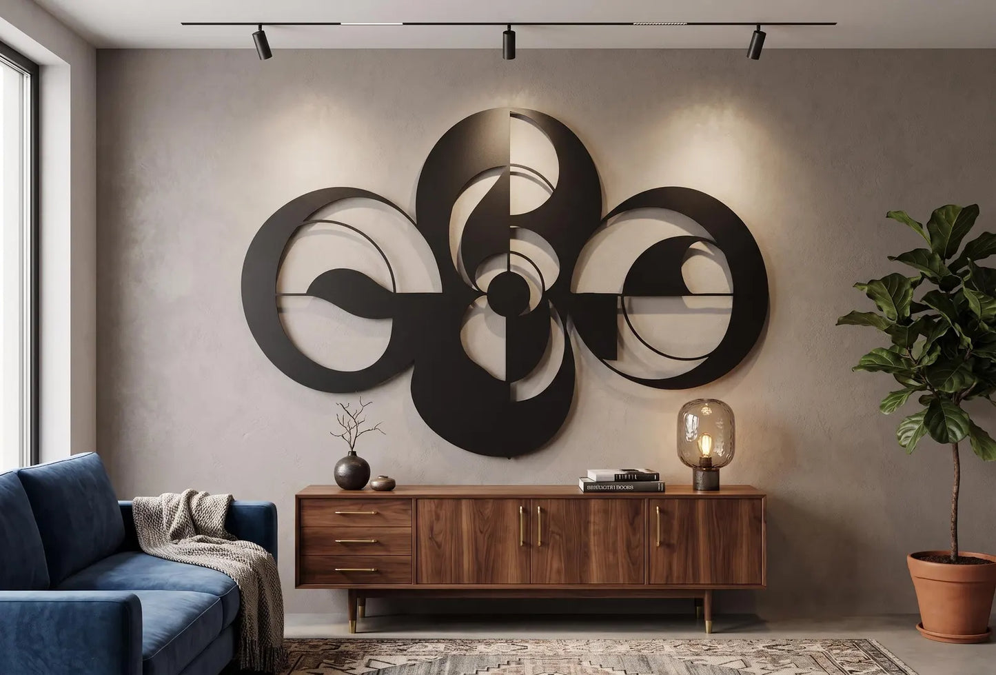 Abstract metal wall art