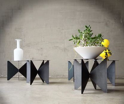 Pyramid Pedestal Nesting Table