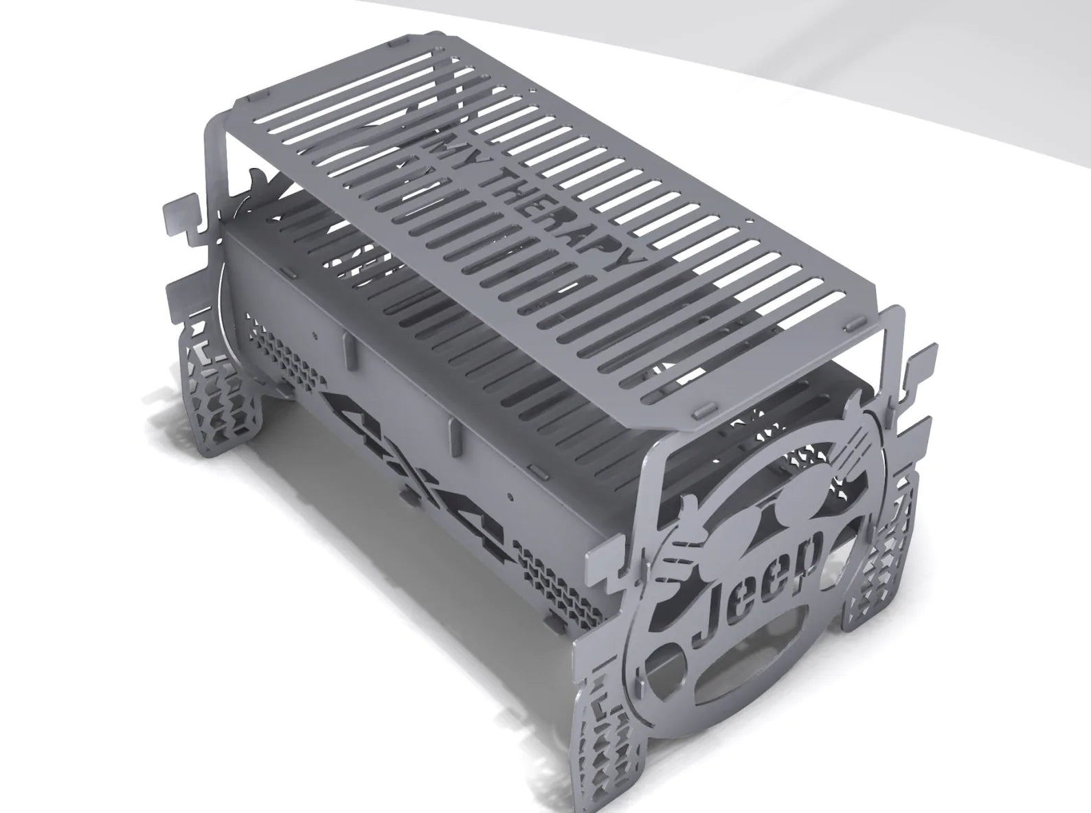 Rustic Jeep collapsible outdoor fire pit - metalit