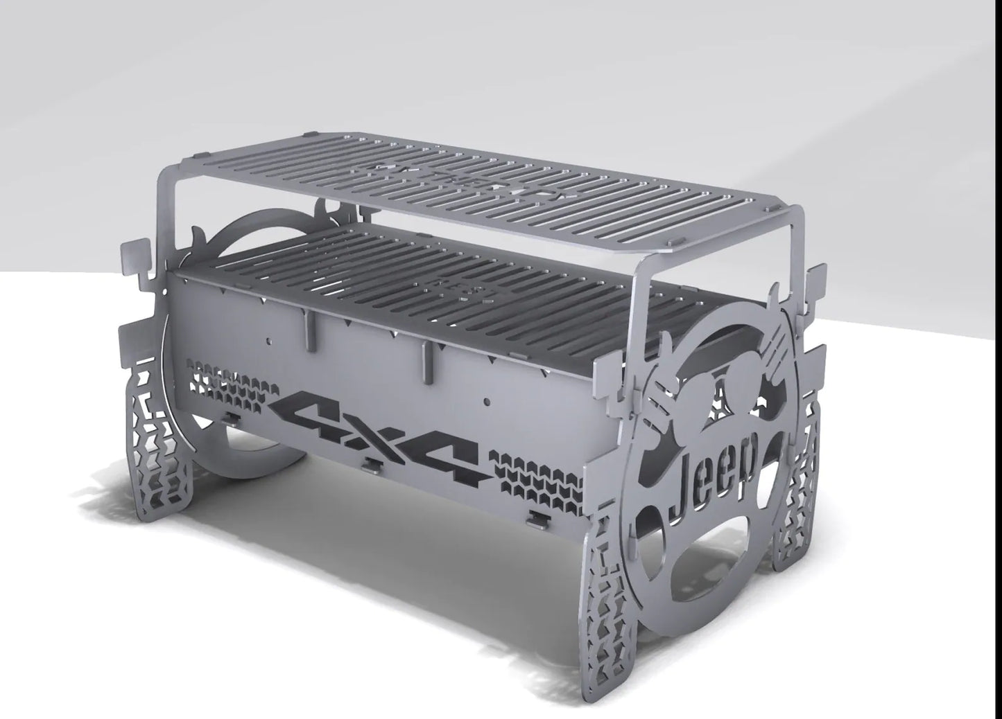 Rustic Jeep collapsible outdoor fire pit - metalit